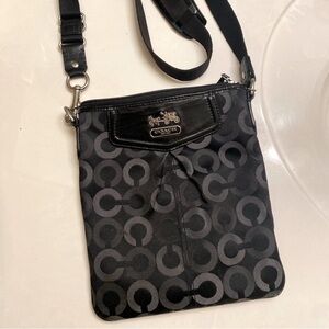 Coach Signature Black and Gray Crossbody Bag